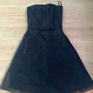 Black strapless dress